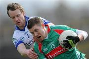 28 March 2010; Enda Varley, Mayo, in action against Dermot McArdle, Monaghan. Allianz GAA Football National League, Division 1, Round 6, Mayo v Monaghan, McHale Park, Castlebar, Co. Mayo. Picture credit: Brian Lawless / SPORTSFILE