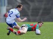 28 March 2010; Enda Varley, Mayo, in action against Dermot McArdle, Monaghan. Allianz GAA Football National League, Division 1, Round 6, Mayo v Monaghan, McHale Park, Castlebar, Co. Mayo. Picture credit: Brian Lawless / SPORTSFILE