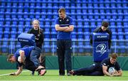 30 March 2016; Leinster Rugby stars, from left, Garry Ringrose, Ross Molony, and Josh van der Flier are joined by Caoimhe Power, age 16, Navan RFC, and Sean Dunne, age 16, Lansdowne FC, at Donnybrook Stadium to mark the launch of the Bank of Ireland Leinster Rugby School of Excellence which will run in The King’s Hospital School, Palmerstown in July and August. Go to http://www.leinsterrugby.ie/domestic/SoE/leinster_school_of_excellence.php for more information. Donnybrook Stadium, Donnybrook, Dublin. Picture credit: Brendan Moran / SPORTSFILE