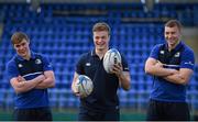 30 March 2016; Leinster Rugby stars, from left, Garry Ringrose, Josh van der Flier and Ross Molony at Donnybrook Stadium to mark the launch of the Bank of Ireland Leinster Rugby School of Excellence which will run in The King’s Hospital School, Palmerstown in July and August. Go to http://www.leinsterrugby.ie/domestic/SoE/leinster_school_of_excellence.php for more information. Donnybrook Stadium, Donnybrook, Dublin. Picture credit: Brendan Moran / SPORTSFILE