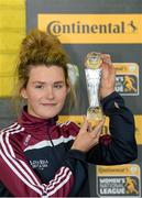 31 March 2016; Shauna Fox, from Galway WFC, with the Continental Tyres Women’s National League Player of the Month Award for February 2016. Advance Pitstop, Headford Road, Galway. Picture credit: Piaras Ó Mídheach / SPORTSFILE