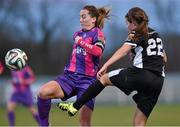 30 March 2016; Kylie Murphy, Wexford Youths, in action against Sophie Watters, Shelbourne. Continental Tyres Women's National League Shield Final, Wexford Youths v Shelbourne. Ferrycarrig Park, Wexford. Picture credit: Matt Browne / SPORTSFILE