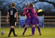 30 March 2016; Wexford Youths' Rachel Graham, left, celebrates after scoring her side's first goal, with team-mate Claire O'Riordan. Continental Tyres Women's National League Shield Final, Wexford Youths v Shelbourne. Ferrycarrig Park, Wexford. Picture credit: Matt Browne / SPORTSFILE