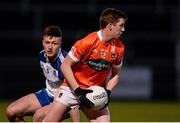 30 March 2016; Cathal Boylan, Armagh, in action against Dessie Ward, Monaghan. EirGrid Ulster GAA Football U21 Championship, Semi-Final, Monaghan v Armagh, Páirc Esler, Newry, Co. Down. Picture credit: David Fitzgerald / SPORTSFILE