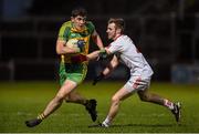 30 March 2016; Stephen McBrearty, Donegal, in action against Shea Hamill, Tyrone. EirGrid Ulster GAA Football U21 Championship, Semi-Final, Tyrone v Donegal, Celtic Park, Derry. Picture credit: Oliver McVeigh / SPORTSFILE