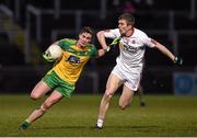 30 March 2016; Ciaran Thompson, Donegal, in action against Ben O'Donnell, Tyrone. EirGrid Ulster GAA Football U21 Championship, Semi-Final, Tyrone v Donegal, Celtic Park, Derry. Picture credit: Oliver McVeigh / SPORTSFILE