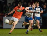 30 March 2016; Cathal McKenna, Armagh, in action against Kevin Loughran, Monaghan. EirGrid Ulster GAA Football U21 Championship, Semi-Final, Monaghan v Armagh, Páirc Esler, Newry, Co. Down. Picture credit: Philip Fitzpatrick / SPORTSFILE