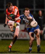30 March 2016; Cathal Boylan, Armagh, in action against Kevin Loughran, Monaghan. EirGrid Ulster GAA Football U21 Championship, Semi-Final, Monaghan v Armagh, Páirc Esler, Newry, Co. Down. Picture credit: David Fitzgerald / SPORTSFILE