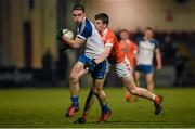 30 March 2016; Niall Loughman, Monaghan, in action against Cathal Boylan, Armagh. EirGrid Ulster GAA Football U21 Championship, Semi-Final, Monaghan v Armagh, Páirc Esler, Newry, Co. Down. Picture credit: Philip Fitzpatrick / SPORTSFILE