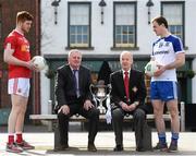 31 March 2016; Pictured at the EirGrid GAA Football U21 Ulster Championship final media day in Belfast are, from left, Tyrone's Cathal McShane, Michael Hasson, President, Ulster GAA, Fergal Keenan, Agricultaral Liason Officer, SONI and Monaghan's Kevin Loughran. Monaghan take on Tyrone in the EirGrid GAA Football U21 Ulster Championship final on Wednesday 6th April. Belfast city centre, Belfast. Picture credit: Ramsey Cardy / SPORTSFILE
