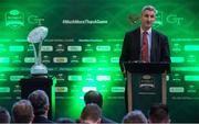31 March 2016; Adrian Neilan, Commercial Director, Trinity College Dublin, speaking at the unveiling of Trinity College Dublin as the Welcome Village for this September’s Aer Lingus College Football Classic in the Aviva Stadium between Boston College and Georgia Tech. Tickets, from €35 go on general sale next Wednesday, April 6th at 9.00am via Ticketmaster. Trinity College, Dublin. Picture credit: Brendan Moran / SPORTSFILE