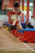27 March 2010; Cillian Greene, Galway City Harriers AC, in action during the Boys U13 Long Jump at the Woodie’s DIY Juvenile Indoor Championships. Nenagh Indoor Arena, Nenagh, Co. Tipperary. Picture credit: Pat Murphy / SPORTSFILE