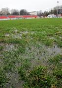 29 March 2010; A general view of the waterlogged pitch at Richmond Park after the Setanta Sports Cup Semi-Final, 1st Leg, game between St Patrick's Athletic and Sligo Rovers was postponed. Richmond Park, Inchicore, Dublin. Photo by Sportsfile