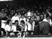 1 May 1977; Tommy McConville, Dundalk, lifts the cup after his side's 2-0 victory over Limerick. FAI Cup Final, Dundalk FC v Limerick FC, Dalymount Park, Dublin. Picture ciredit; Connolly Collection / SPORTSFILE