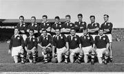 27 September 1959; The Galway team. Back row, from left, Mick Garrett, John Nallen, Mick Laide, Jack Kissane, Mattie McDonagh, Frank Evers, Joe Young and Mick Greally. Front row, from left, Séamus Colleran, Jimmy Farrell, Seán Meade, Seán Purcell, captain, Michael 'Hauleen' McDonagh, Jack Mahon and Frank Stockwell. All-Ireland Senior Football Championship Final, Kerry v Galway, Croke Park, Dublin. Picture credit: Connolly Collection / SPORTSFILE