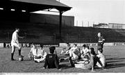 June 1966; A general view of Ireland Under 23 squad training with Noel Cantwell, left, and Billt Lord, extreme right. Ireland Under 23 squad training, Milltown, Dublin. Picture credit: Connolly Collection / SPORTSFILE *** Local Caption ***