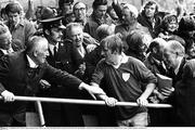 2 September 1973; Limerick captain Eamonn Grimes walks up the steps in the Hogan Stand to accept the Liam MacCarthy cup. Kilkenny v Limerick, All Ireland Hurling Final, Croke Park, Dublin. Picture credit: Connolly Collection / SPORTSFILE