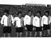 1 May 1977; The Dundalk players line up ahead of the game. FAI Cup Final, Dundalk FC v Limerick FC, Dalymount Park, Dublin. Picture ciredit; Connolly Collection / SPORTSFILE