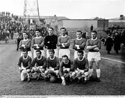 28 April 1965; The Limerick team. Back row, from left, Vinny Quinn, Al Finucane, Kevin Fitzpatrick, Ewan Fenton, Dessie McNamara and Joe Casey. Front row, from left, Denis Linnane, Eddie Mulvey, Peter Mitchell, Paddy 'Ginger' O'Rourke and Dick O’Connor. FAI Cup Final Replay, Shamrock Rovers v Limerick, Dalymount Park, Dublin. Picture credit; Connolly Collection / SPORTSFILE