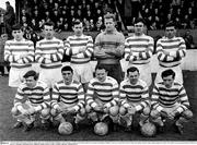 7 March 1965; The Shamrock Rovers team, Back row, from left, Paddy Mulligan, Jackie Mooney, Tom Farrell, Mick Smyth, Pat Courtney and Johnny Fullham. Front row, from left, Frank O’Neill, Noel Dunne, Ronnie Nolan, John Keogh and Tommy O’Connell. FAI Cup Second Round, Shamrock Rovers v Dundalk, Glenmalure Park, Miltown, Dublin. Picture credit; Connolly Collection / SPORTSFILE