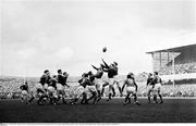 12 March 1966; A general view of a lineout being contested between Ireland and Wales. Five Nations Championship, Ireland v Wales, Lansdowne Road, Dublin. Picture credit; Connolly Collection / SPORTSFILE