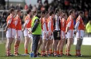 28 March 2010; The Armagh team stand for the National Anthem. Allianz GAA Football National League, Division 2, Round 6, Armagh v Tipperary, St Oliver Plunkett Park, Crossmaglen, Armagh. Picture credit: Oliver McVeigh / SPORTSFILE