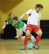 30 March 2010; Christoffer Dahl, Norway, in action against Mark Langtry, Republic of Ireland. International Futsal Friendly, Republic of Ireland v Norway, National Basketball Arena, Tallaght, Dublin. Photo by Sportsfile