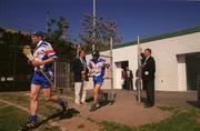 13 May 2001; The New York team make their way out to the pitch prior to the Ulster Senior Hurling Championship Quarter-Final match between New York and Down at Gaelic Park in New York City, USA. Photo by Aoife Rice/Sportsfile