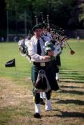 13 May 2001; The Manhattan College Band in the parade ahead of  the Ulster Senior Hurling Championship Quarter-Final match between New York and Down at Gaelic Park in New York City, USA. Photo by Aoife Rice/Sportsfile