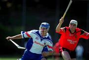 13 May 2001; Tommy Simms of New York is tackled by Gerard McGrattan of Down during the Ulster Senior Hurling Championship Quarter-Final match between New York and Down at Gaelic Park in New York City, USA. Photo by Aoife Rice/Sportsfile