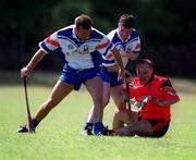 13 May 2001; John Madden of New York, left, supported by team-mate Tomas Keane in action against Martin Coulter Jnr of Down during the Ulster Senior Hurling Championship Quarter-Final match between New York and Down at Gaelic Park in New York City, USA. Photo by Aoife Rice/Sportsfile