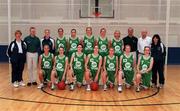 16 May 2001; The Ireland Senior Women's Basketball team ahead of the European Women's Basketball Championship Qualifiers match between Ireland and England at the University of Limerick in Limerick. Photo by Brendan Moran/Sportsfile
