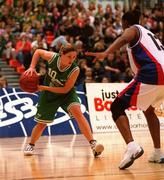 16 May 2001; Susan Moran of Ireland in action against Andrea Congreaves of England during the European Women's Basketball Championship Qualifiers match between Ireland and England at the University of Limerick in Limerick. Photo by Brendan Moran/Sportsfile
