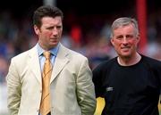 13 May 2001; Bohemians manager Roddy Collins, left, with assistant Pete Mahon during the Harp Lager FAI Cup Final match between Bohemians and Longford Town at Tolka Park in Dublin. Photo by David Maher/Sportsfile