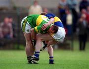 13 May 2001;  William Kirby of Kerry is tackled by Liam Cronin of Tipperary during the Bank of Ireland Munster Senior Football Championship Quarter-Final match between Tipperary and Kerry at Clonmel Sportsfield in Clonmel, Tipperary. Photo by Brendan Moran/Sportsfile