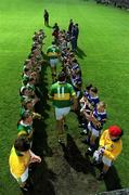 13 May 2001; Kerry captain Seamus Moynihan, 3, leads out Maurice Fitzgerald and the rest of the Kerry team ahead of the Bank of Ireland Munster Senior Football Championship Quarter-Final match between Tipperary and Kerry at Clonmel Sportsfield in Clonmel, Tipperary. Photo by Brendan Moran/Sportsfile
