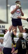 19 May 2001; Mick O'Driscoll of Cork Constitution wins the ball in the lineout during the AIB All-Ireland League Division 1 Semi-Final match between Cork Constitution RFC and Young Munster RFC at Temple Hill in Cork. Photo by Matt Browne/Sportsfile