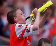 20 May 2001; An Armagh fan during the Bank of Ireland Ulster Senior Football Championship Quarter-Final match between Tyrone and Armagh at St Tiernach's Park in Clones, Monaghan. Photo by David Maher/Sportsfile