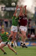 20 May 2001; Sean O'Domhnaill of Galway in action against Padraig McGarry of Leitrim during the Bank of Ireland Connacht Senior Football Championship Quarter-Final match between Galway and Leitrim at Tuam Stadium in Tuam, Galway. Photo by Brendan Moran/Sportsfile