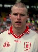 20 May 2001; Sean Teague of Tyrone ahead of the Bank of Ireland Ulster Senior Football Championship Quarter-Final match between Tyrone and Armagh at St Tiernach's Park in Clones, Monaghan. Photo by David Maher/Sportsfile