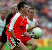 20 May 2001; Kieran Hughes of Armagh during the Bank of Ireland Ulster Senior Football Championship Quarter-Final match between Tyrone and Armagh at St Tiernach's Park in Clones, Monaghan. Photo by Damien Eagers/Sportsfile