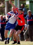 13 May 2001; Gary Gordan of Down in action against Brian McCabe of New York during the Ulster Senior Hurling Championship Quarter-Final match between New York and Down at Gaelic Park in New York City, USA. Photo by Aoife Rice/Sportsfile