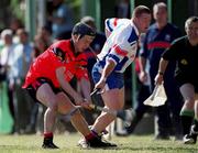 13 May 2001; Gary Gordan of Down in action against Brian McCabe of New York during the Ulster Senior Hurling Championship Quarter-Final match between New York and Down at Gaelic Park in New York City, USA. Photo by Aoife Rice/Sportsfile
