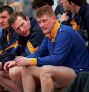 19 May 2001; Roscommon goalkeeper Shane Curran sits on the substitutes bench after being sent off by referee Jimmy McKee during the Bank of Ireland All-Ireland Connacht Senior Football Championship Quarter-Final match between Roscommon and New York at Dr Hyde Park in Roscommon. Photo by Aoife Rice/Sportsfile