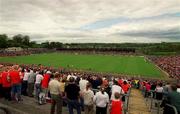 20 May 2001; A general view of the action during the Bank of Ireland Ulster Senior Football Championship Quarter-Final match between Tyrone and Armagh at St Tiernach's Park in Clones, Monaghan. Photo by Damien Eagers/Sportsfile