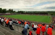 20 May 2001; A general view of the action during the Bank of Ireland Ulster Senior Football Championship Quarter-Final match between Tyrone and Armagh at St Tiernach's Park in Clones, Monaghan. Photo by Damien Eagers/Sportsfile