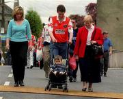 20 May 2001; Armagh fans walk through disinfectant mats prior to the Bank of Ireland Ulster Senior Football Championship Quarter-Final match between Tyrone and Armagh at St Tiernach's Park in Clones, Monaghan. Photo by David Maher/Sportsfile