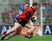 18 September 1994; Mickey Linden of Down in action against Paul Curran of Dublin during the All-Ireland Senior Football Championship Final between Dublin and Down at Croke Park, Dublin. Photo by Ray McManus/Sportsfile