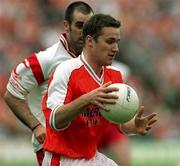 20 May 2001; Tony McEntee of Armagh during the Bank of Ireland Ulster Senior Football Championship Quarter-Final match between Tyrone and Armagh at St Tiernach's Park in Clones, Monaghan. Photo by Damien Eagers/Sportsfile