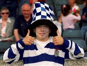26 May 2001; A Dungannon fan cheers on his side during the AIB All-Ireland League Final match between Dungannon and Cork Constitution at Lansdowne Road in Dublin. Photo by Brendan Moran/Sportsfile